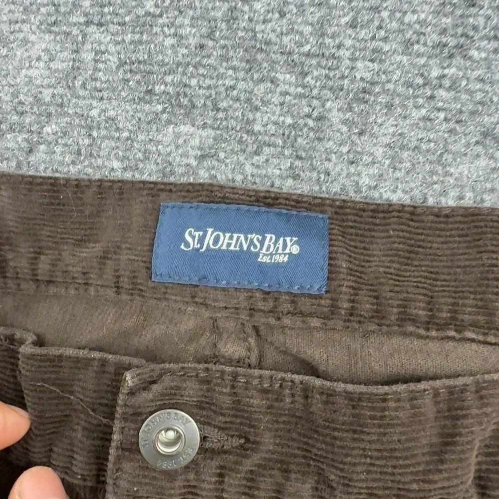 St Johns Bay Corduroy Pants Mens 40x30 Brown Cotton Straight Casual Classic